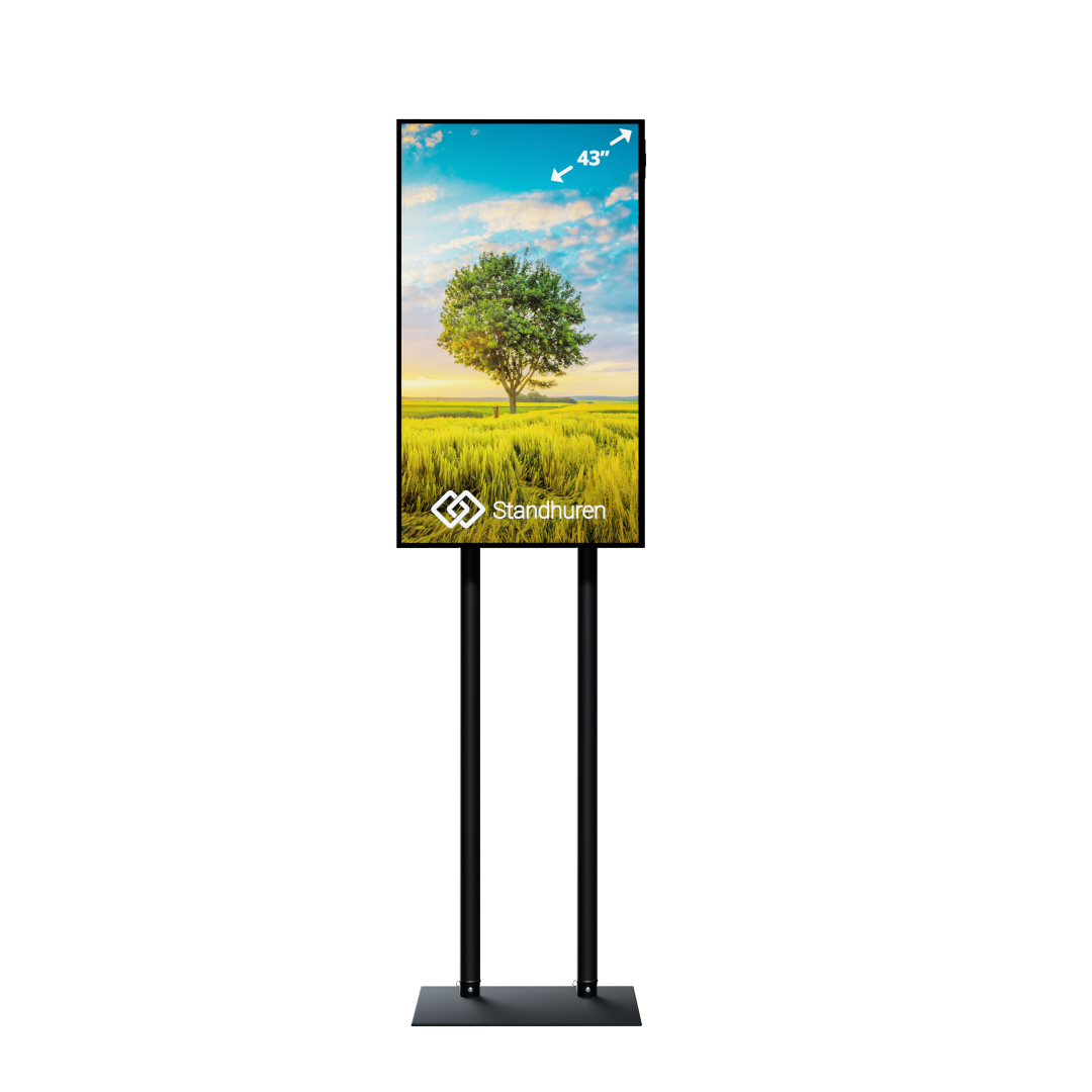 43" scherm Portrait op statief