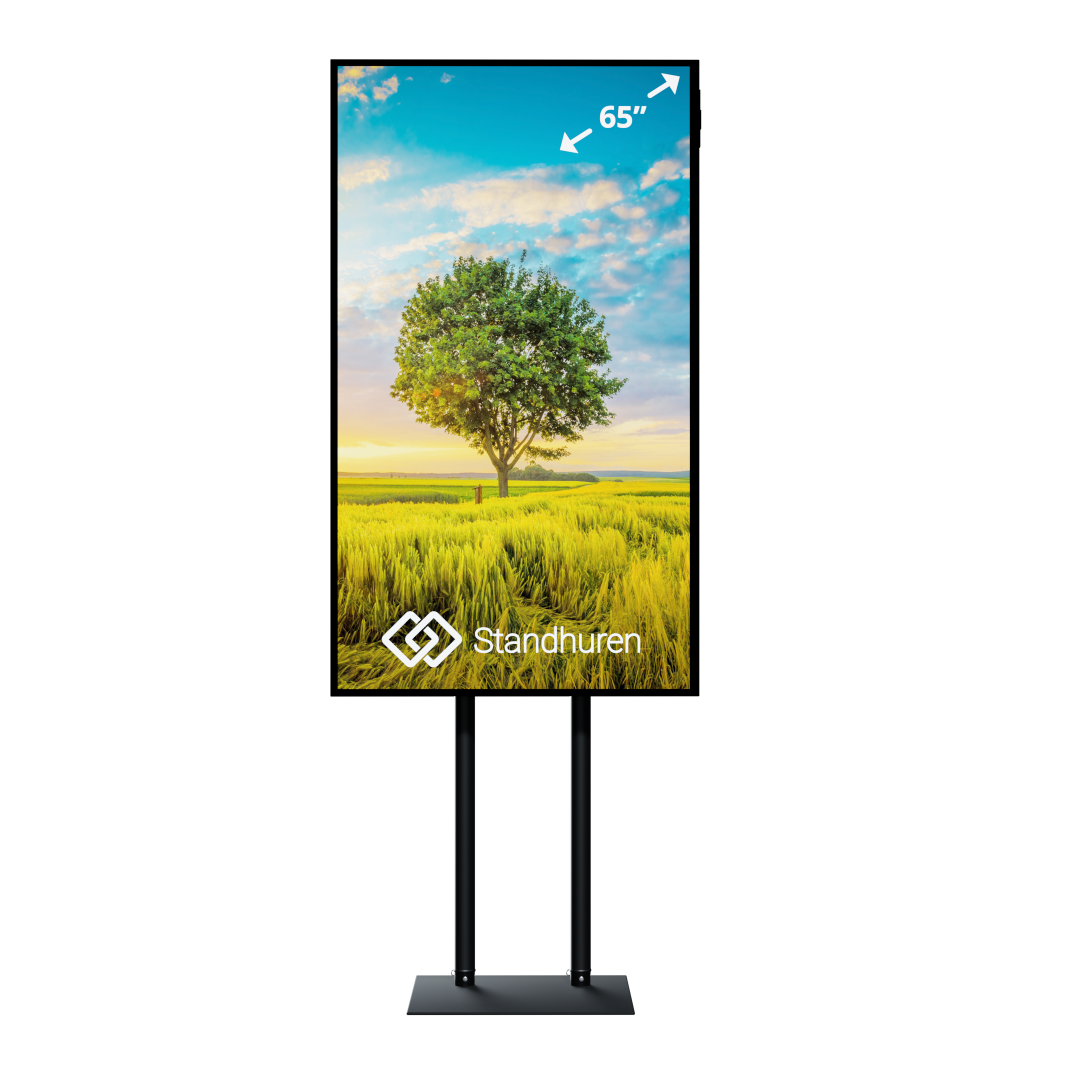 65" scherm Portrait op statief